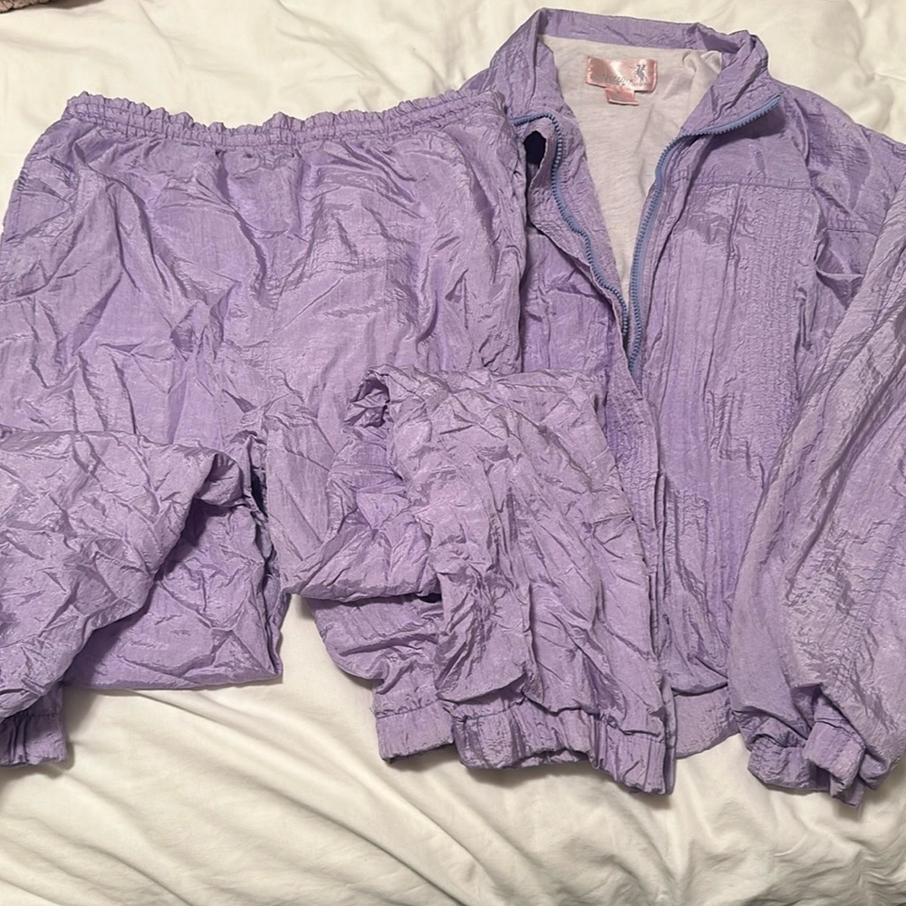 vintage 80s lavender jogging set